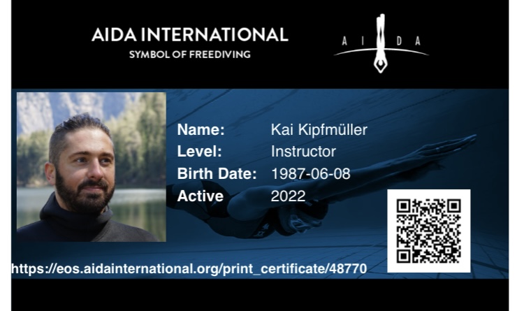 Kai Kipfmüller Freediving Apnoe Ausbilder Instructor AIDA international Profesioneller Apnoetaucher